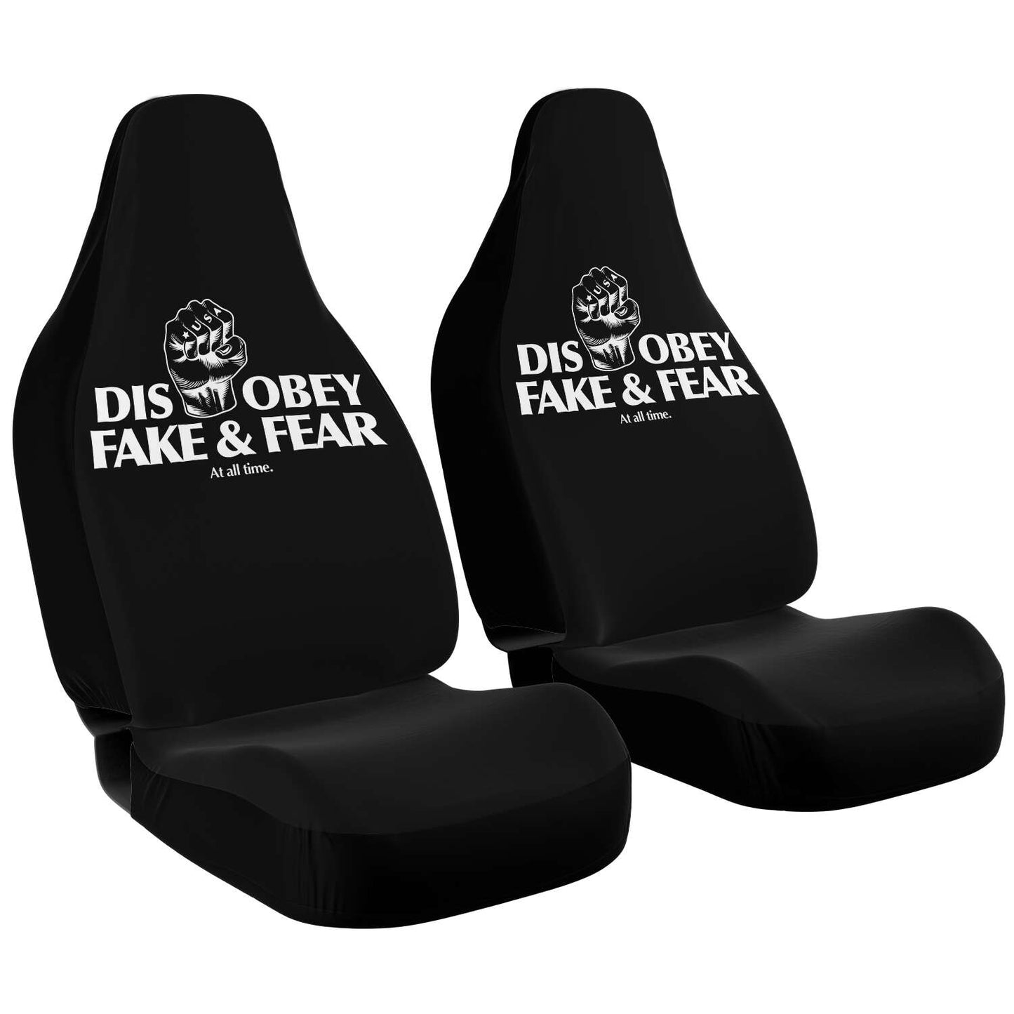Disobey ✊🏻 Fake <br> & Fear At All Time <br> Seat Covers Black