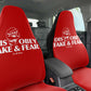 Disobey ✊🏻 Fake <br> & Fear At All Time <br> Seat Covers Red